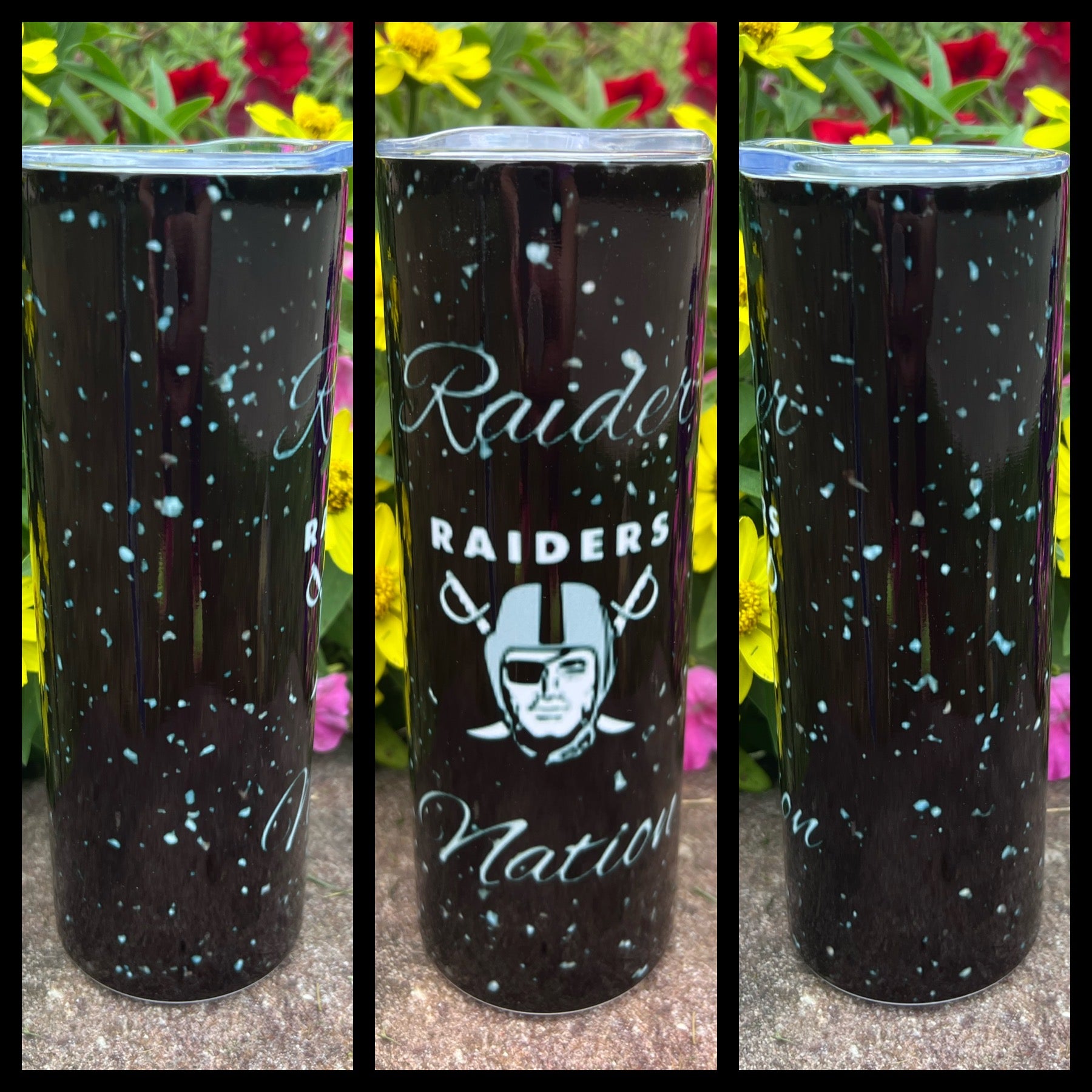 Raiders Glitter Tumbler 