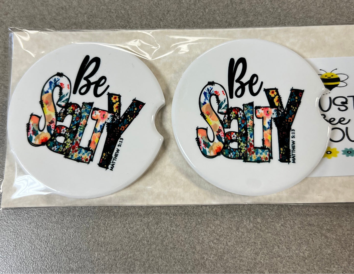 Be Salty - Car Coaster 2PK - Handmade