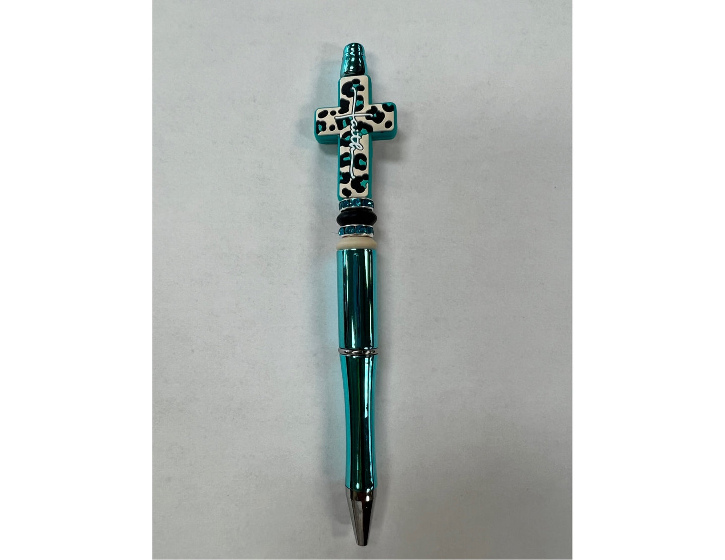 Faith Teal Cross - Pen