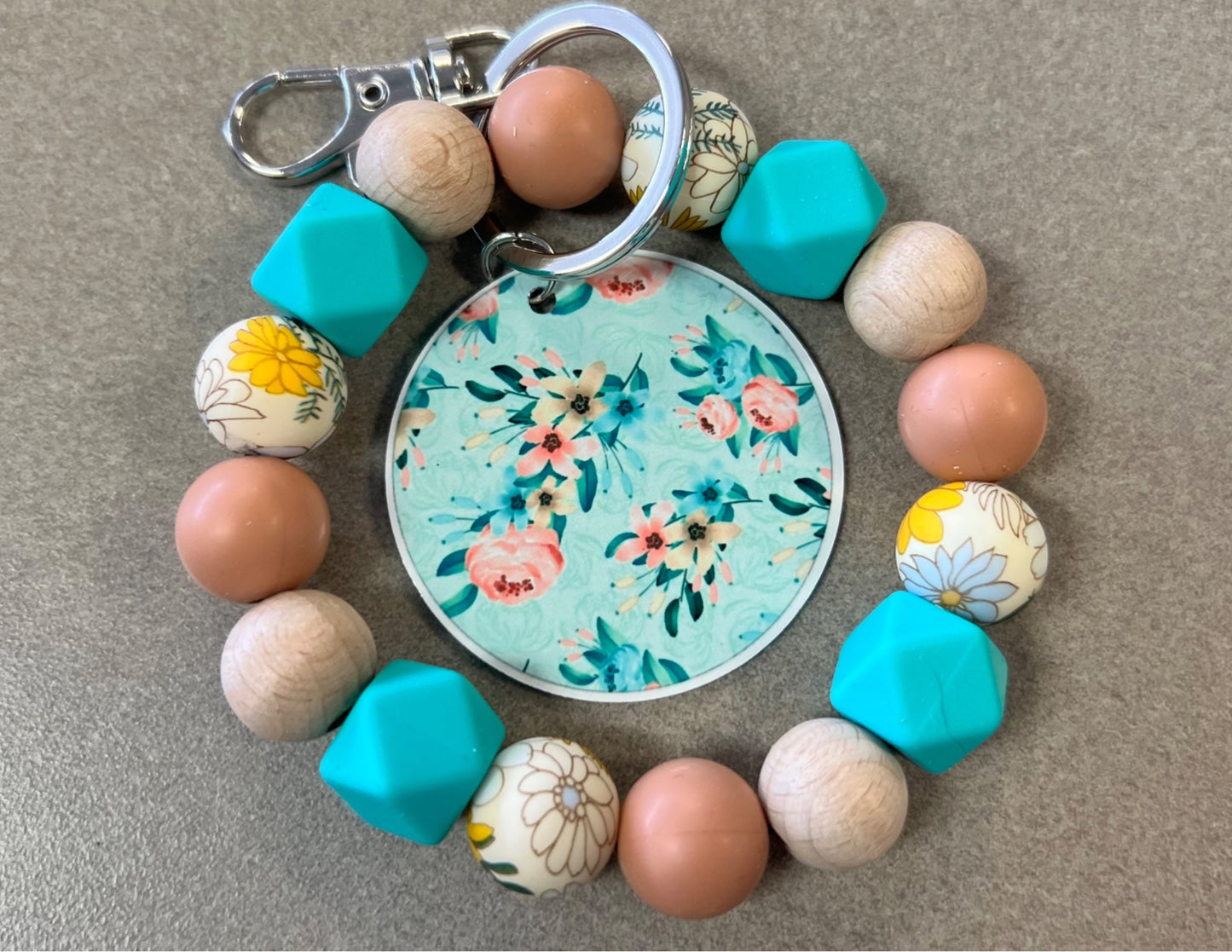 Floral Boho- Handmade Keychain