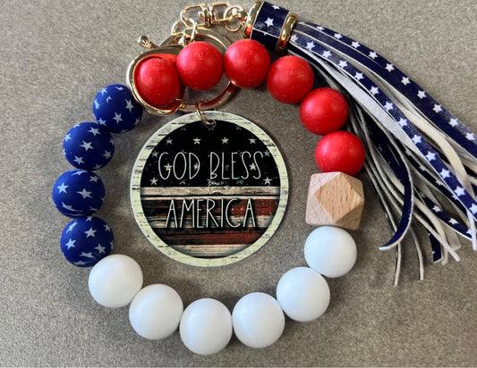 God Bless America-  Handmade Keychain