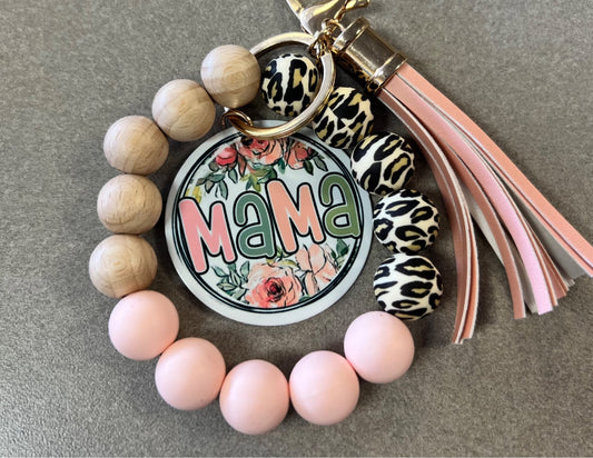 Mama Pink Leopard- Handmade Keychain