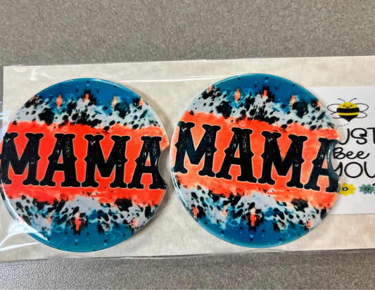 Mama Teal- Car Coaster 2PK - Handmade