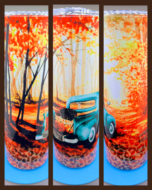 Autumn Truck - Handmade Tumbler