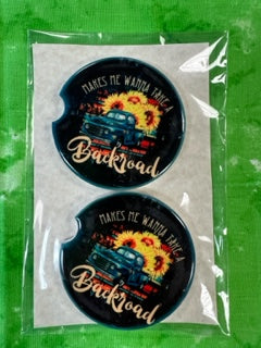 Backroads - Car Coaster 2PK - Handmade