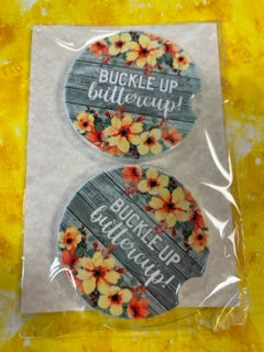 Buttercup - Car Coaster 2PK - Handmade