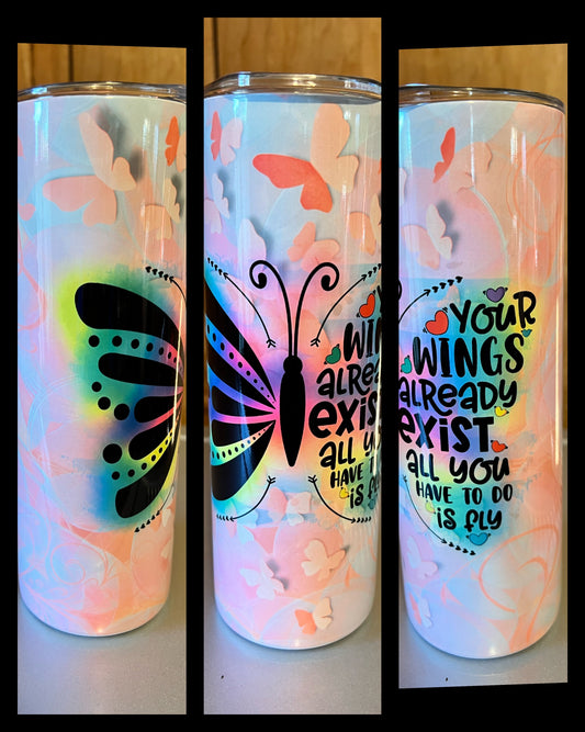 Butterfly Wings - Handmade Tumbler