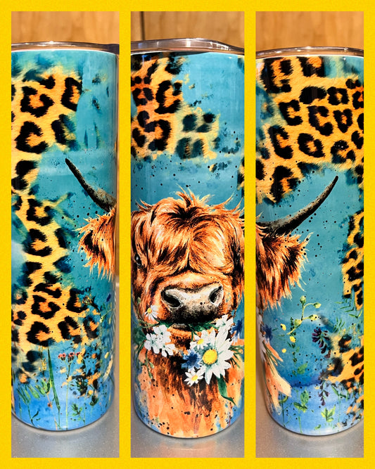 Cows and Leopard - Handmade Tumbler