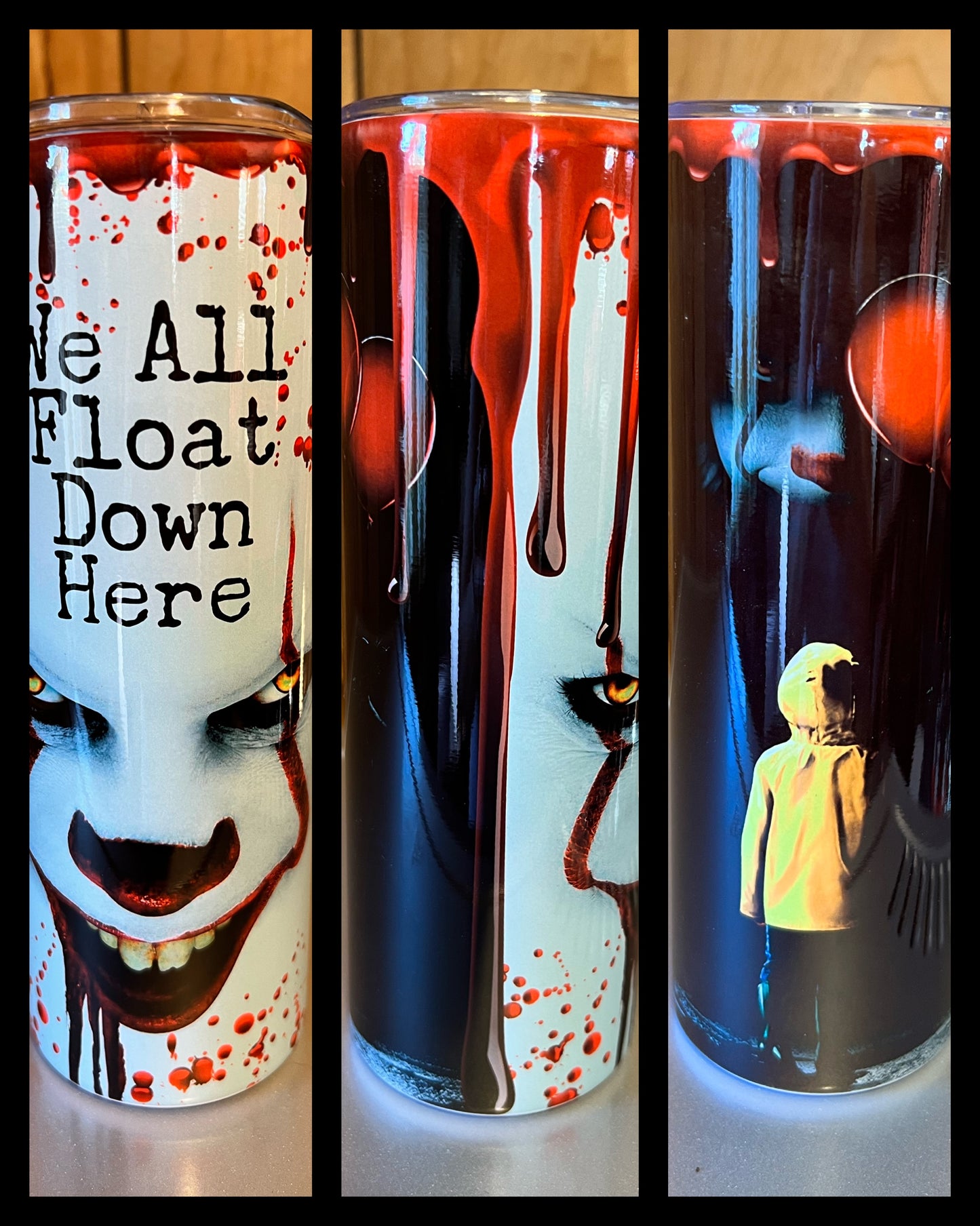 Floating Clowns - Handmade Tumbler