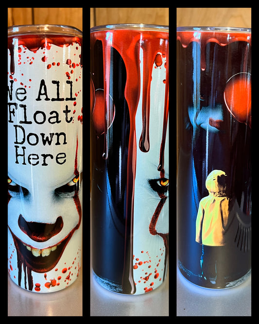 Floating Clowns - Handmade Tumbler