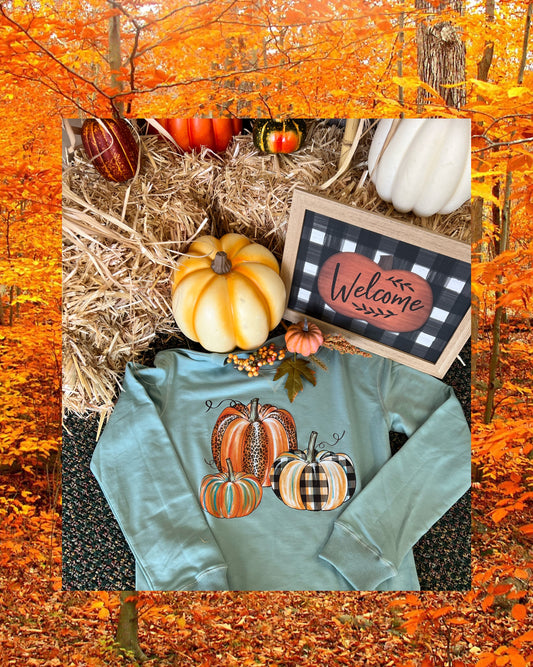 Gingham Pumpkins  - T-Shirt