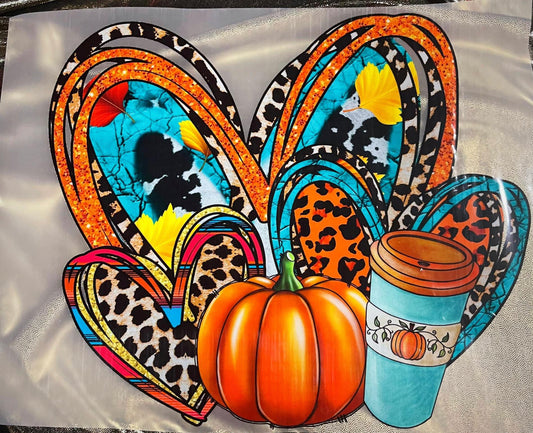 Pumpkin Hearts Coffee - T-Shirt