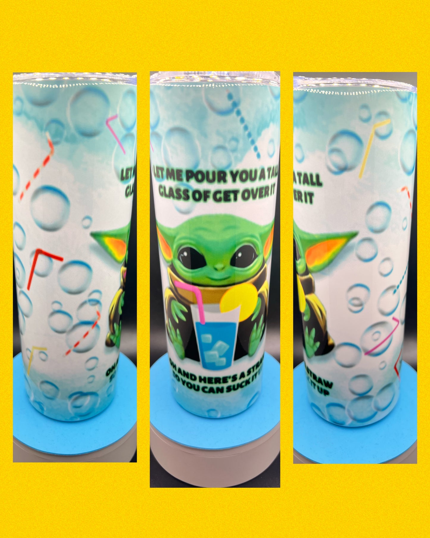 Straws with Yoda - Handmade Tumbler